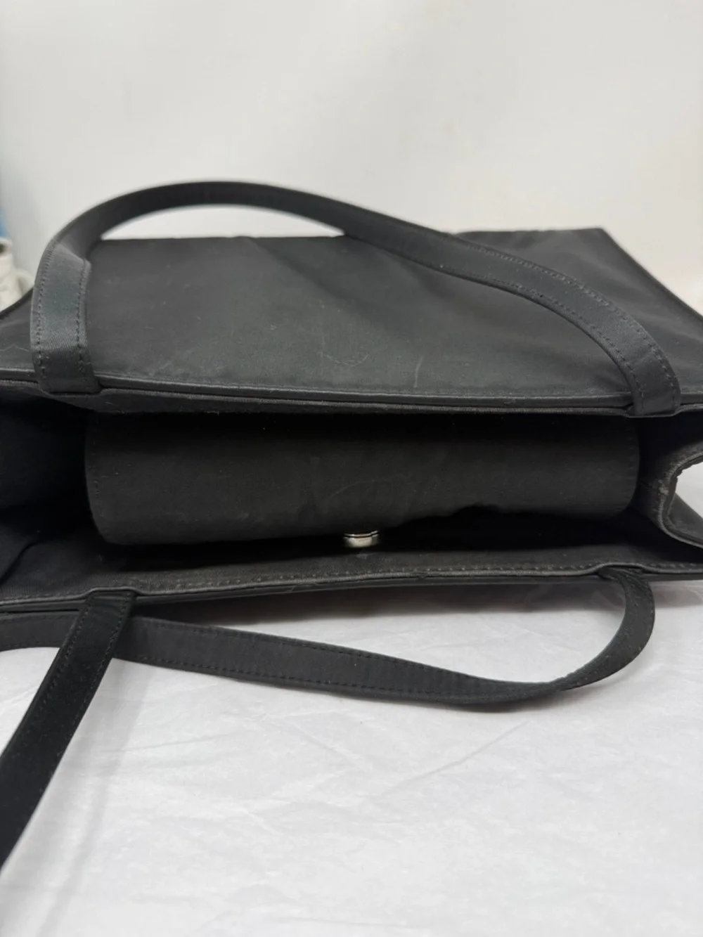 kate spade Sam bag black nylon box tote shoulder bag minimalist - Picture 6 of 6